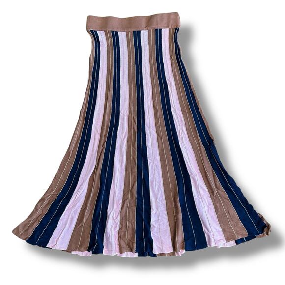Foxiedox Striped Knit 2 Piece Set S Sweater + Maxi Skirt Festival Retro Boho Y2K - Picture 6 of 10